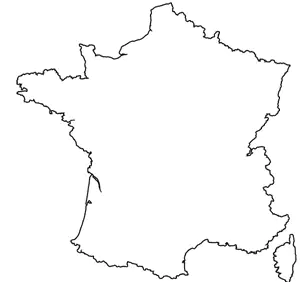 Outline map of France