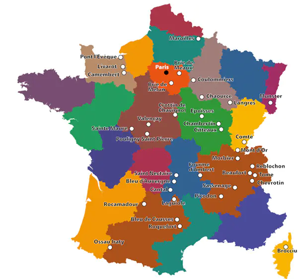 France cheese map