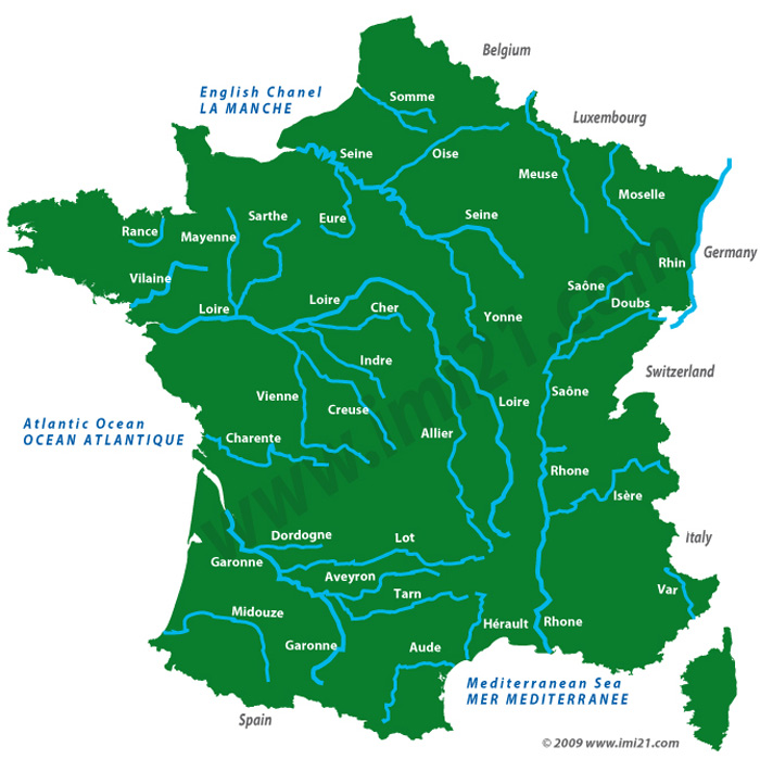 River map of France