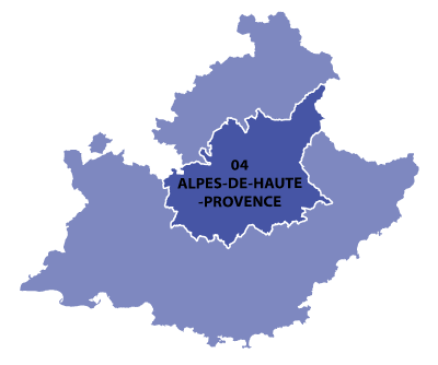 Map of Provence-Alpes-Azur in France