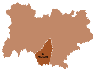 Map of Rhone-Alpes in France