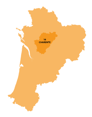 Map of Poitou-Charentes in France