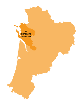 Map of Poitou-Charentes in France