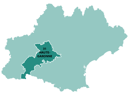 Map of Midi-Pyrenees in France