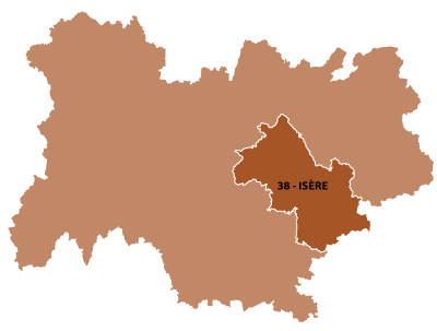 Map of Rhone-Alpes in France