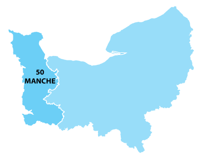 Map of Lower-Normandy in France