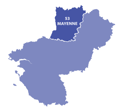 Map of Pays-de-la-Loire, France