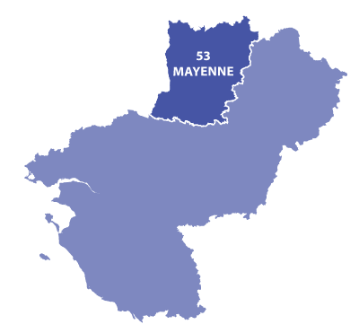 Map of Pays-de-la-Loire in France