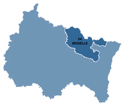 Map of Lorraine in France