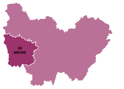 Map of Burgundy in France