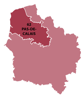 Map of North-Calais in France