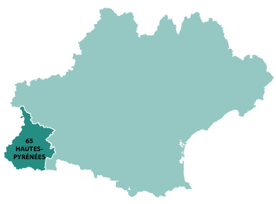 Map of Midi-Pyrenees in France