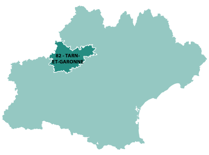 Map of Midi-Pyrenees in France