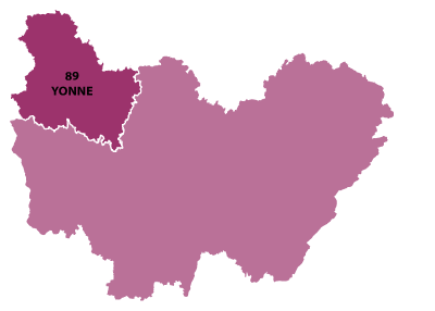 Map of Burgundy in France