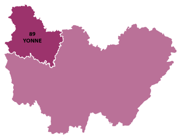 Map of Burgundy, France