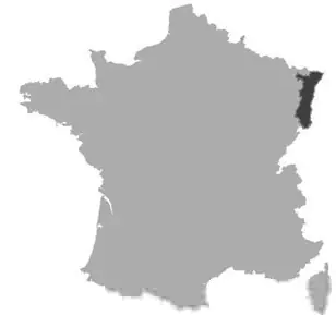 Map of Alsace in France