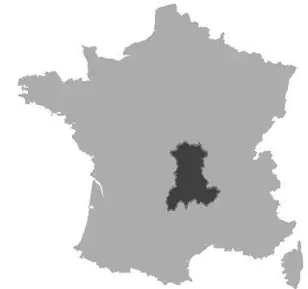 Map of Auvergne in France