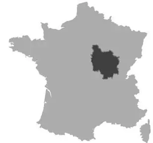Map of Burgundy in France
