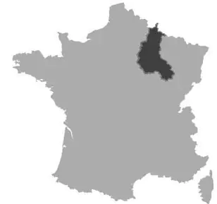 Map of Champagne-Ardenne in France