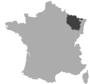 Map of Lorraine in France