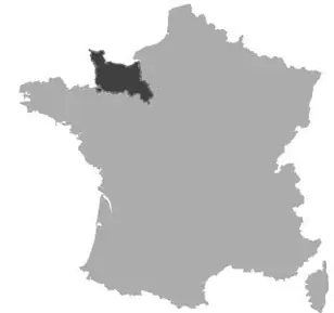 Map of Lower-Normandy in France