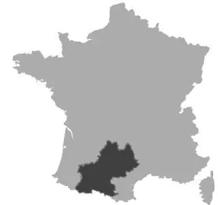 Map of Midi-Pyrenees in France