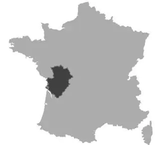 Map of Poitou-Charentes in France