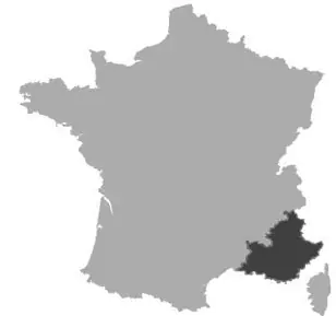 Map of Provence-Alpes-Azur in France