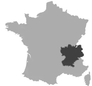 Map of Rhone-Alpes in France