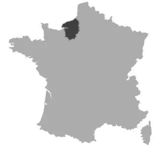 Map of Upper-Normandy in France