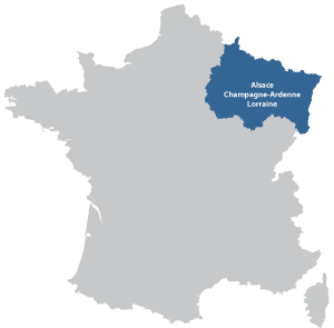 Map of Grande Est in France