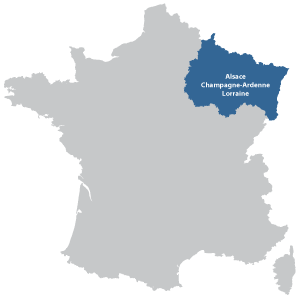 Map of Champagne-Ardenne in France