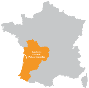 Map of Aquitaine in France