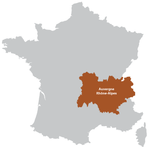 Map of Rhone-Alpes in France