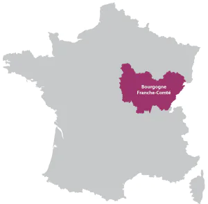 Map of Burgundy in France