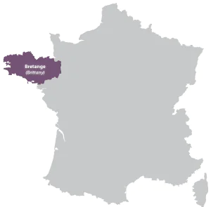 Map of Bretagne in France