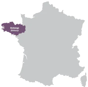 Map of Brittany in France