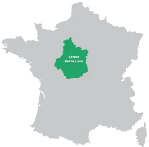 Map of Centre Val de Loire in France