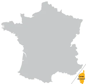 Map of Corsica in France