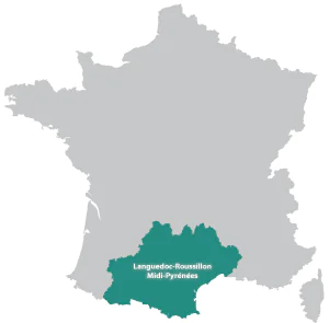 Map of Midi-Pyrenees in France