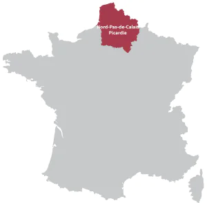 Map of Hauts-de-France in France