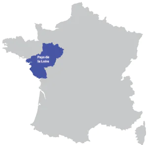 Map of Pays-de-la-Loire in France