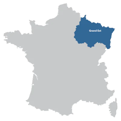 A map of Alsace-Champagne-Ardenne-Lorraine