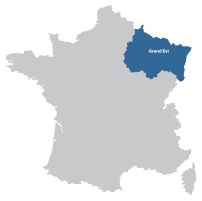 Map of Champagne-Ardenne in France