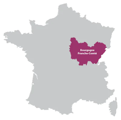 Map of Burgundy in France