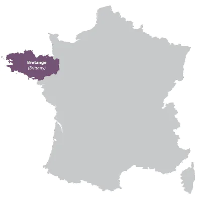 Map of Brittany in France