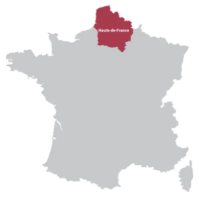 A map of Hauts-de-France
