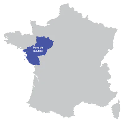 Map of Pays-de-la-Loire in France