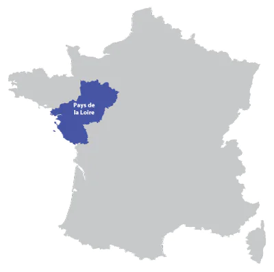 A map of Pays-de-la-Loire