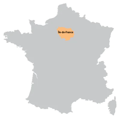 Map of Paris-Isle-of-France in France
